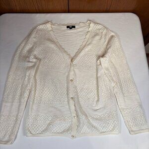 Frye Knitted Cardigan Sweater Women's L White
